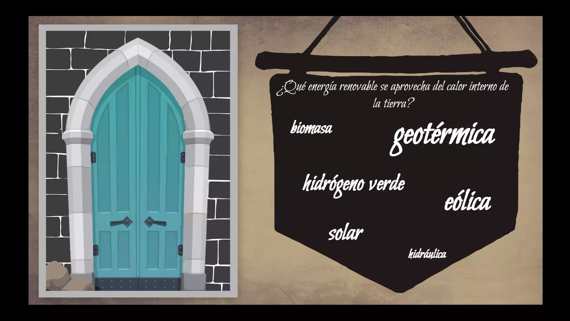 Animated medieval door